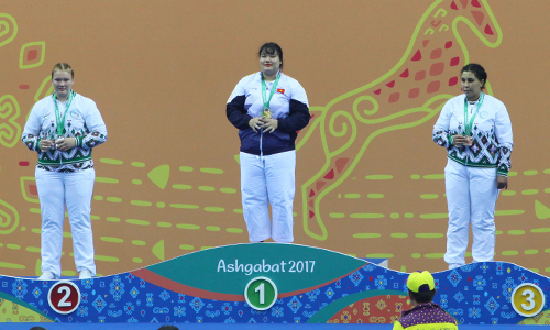 Nữ võ sỹ 100kg giành HC vàng cho Việt Nam ở AIMAG